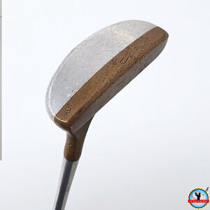 Acushnet Bullseye Brass ALUM Mid Mallet Putter ML-M-6-S Leather Grip 36" RH